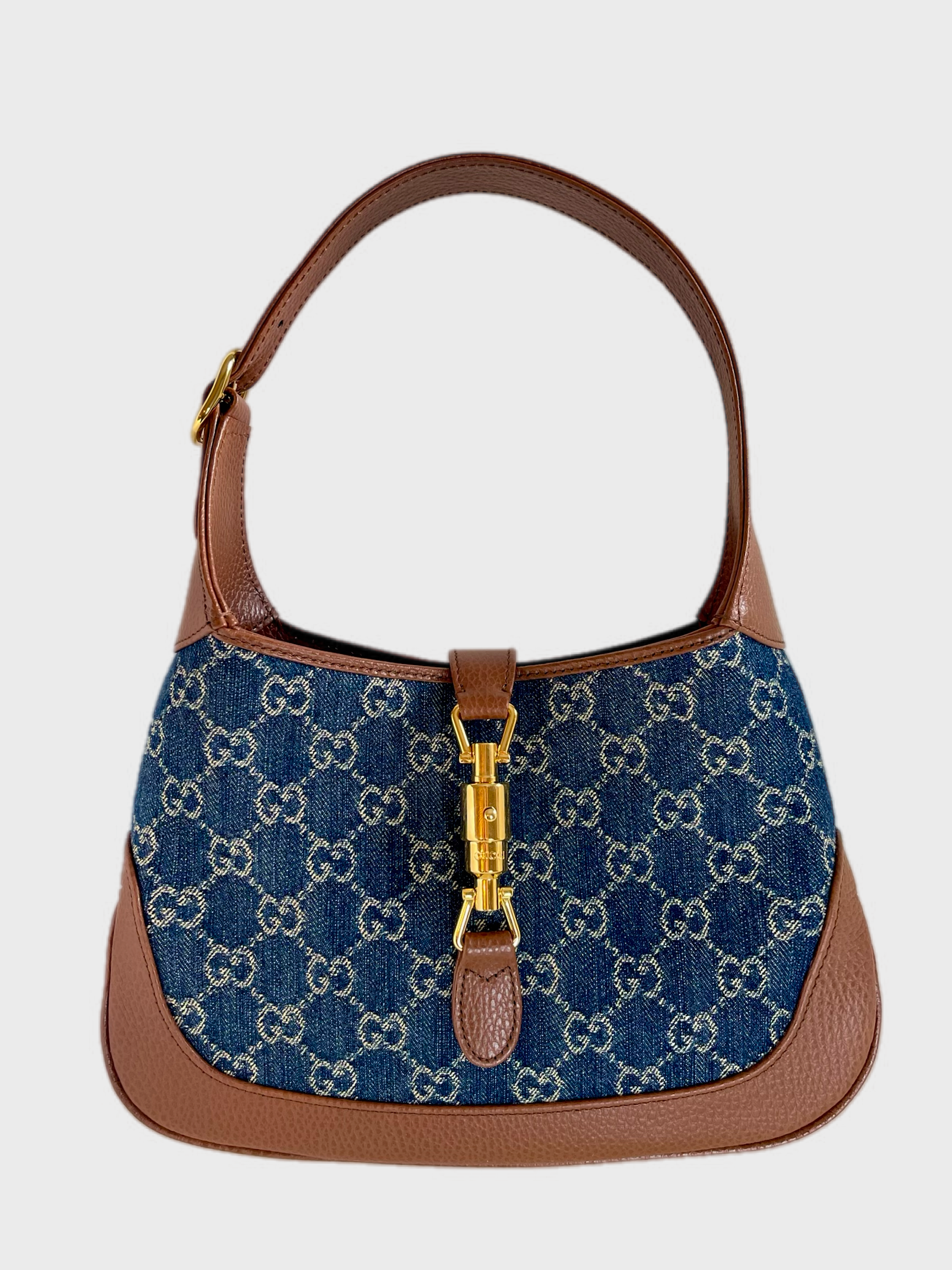 NEW GUCCI DENIM SMALL JACKIE 1951 HOBO MONOGRAM Y2K
