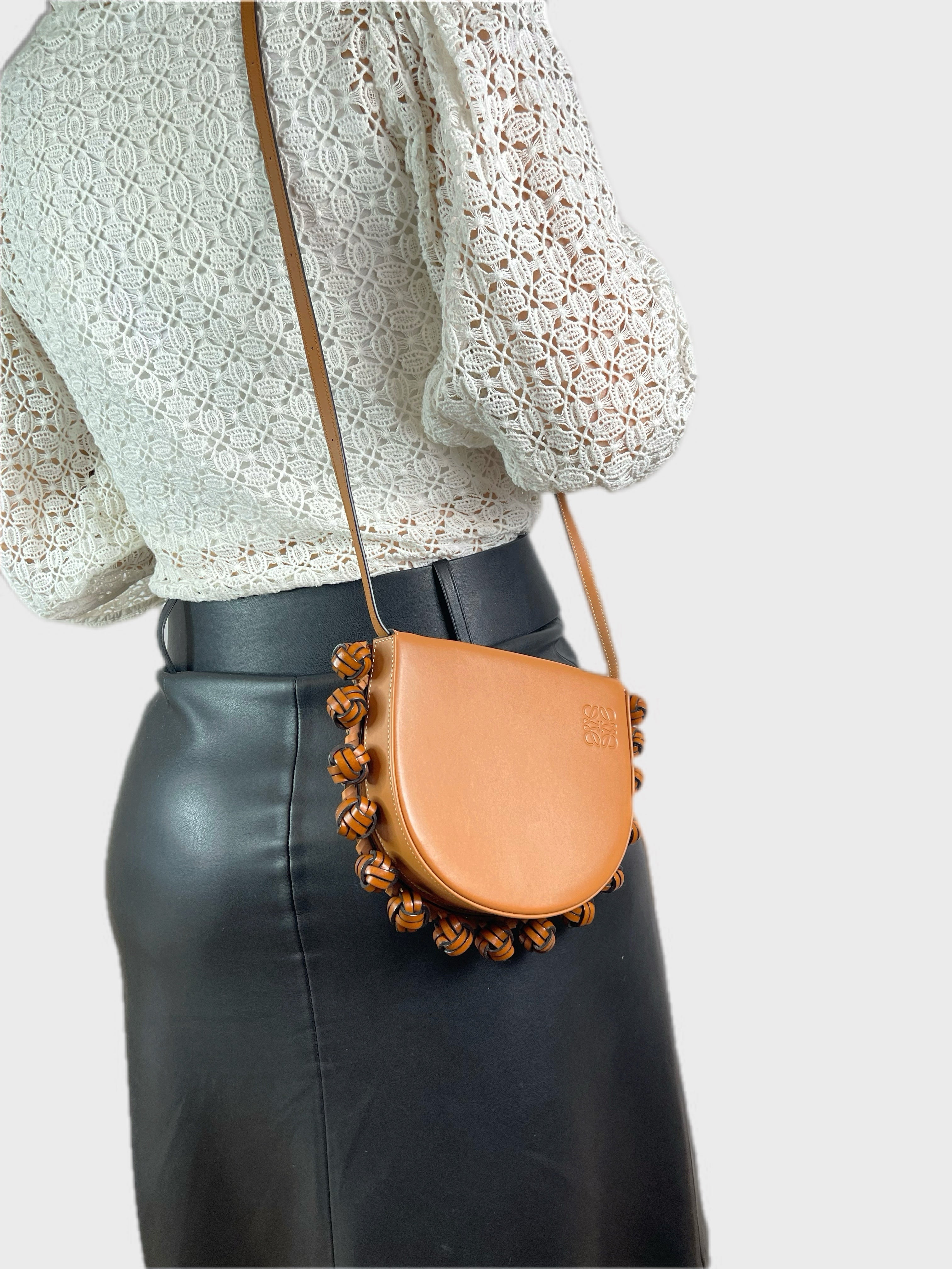 LOEWE BROWN KNOT BOHO CROSSBODY BAG