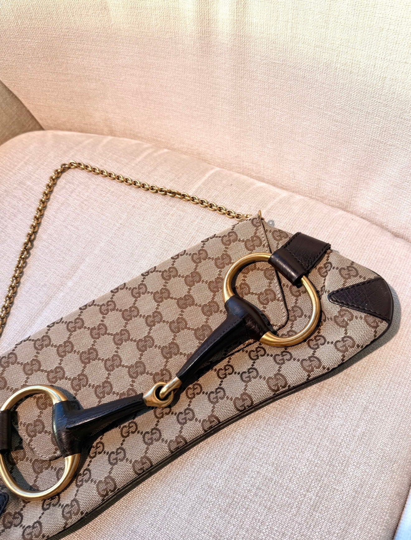 VINTAGE GUCCI HORSEBIT MONOGRAM GG Y2K CLUTCH