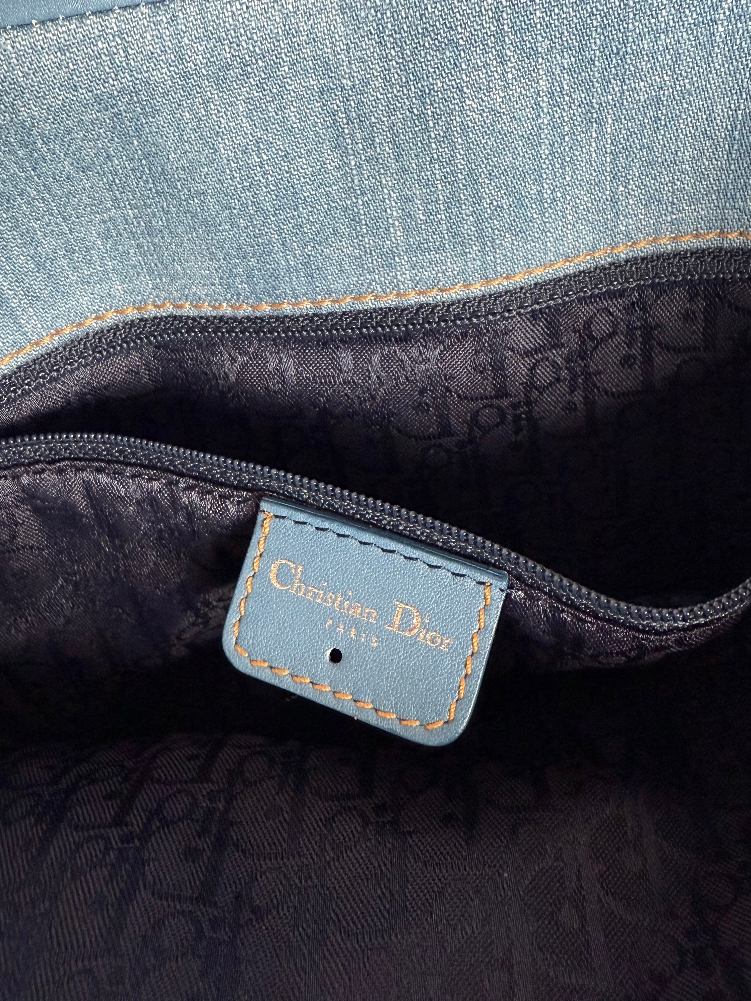 DIOR RARE DENIM SADDLE BAG LACE IT UP