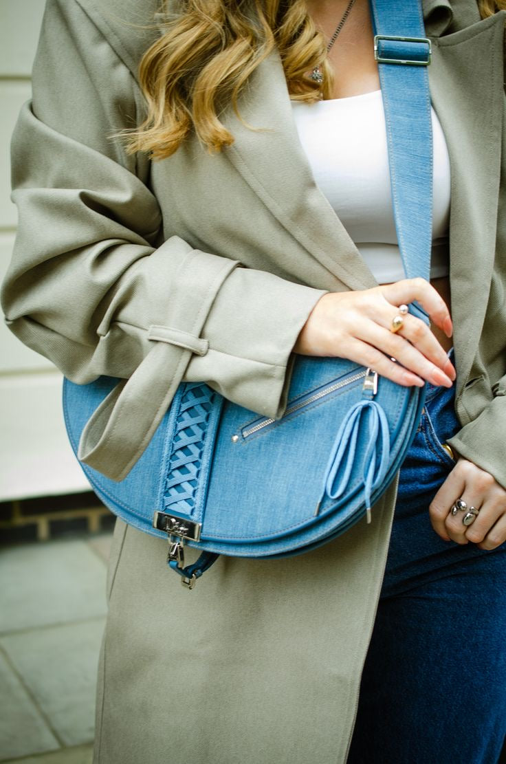 DIOR RARE DENIM SADDLE BAG LACE IT UP