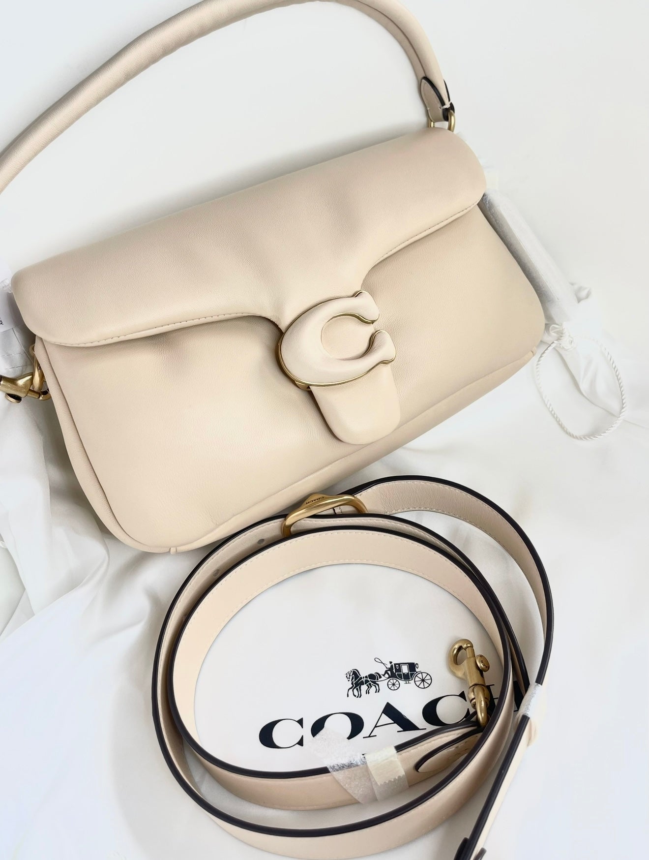 NEW COACH PILLOW TABBY 26 WHITE CREAM IVORY Y2K