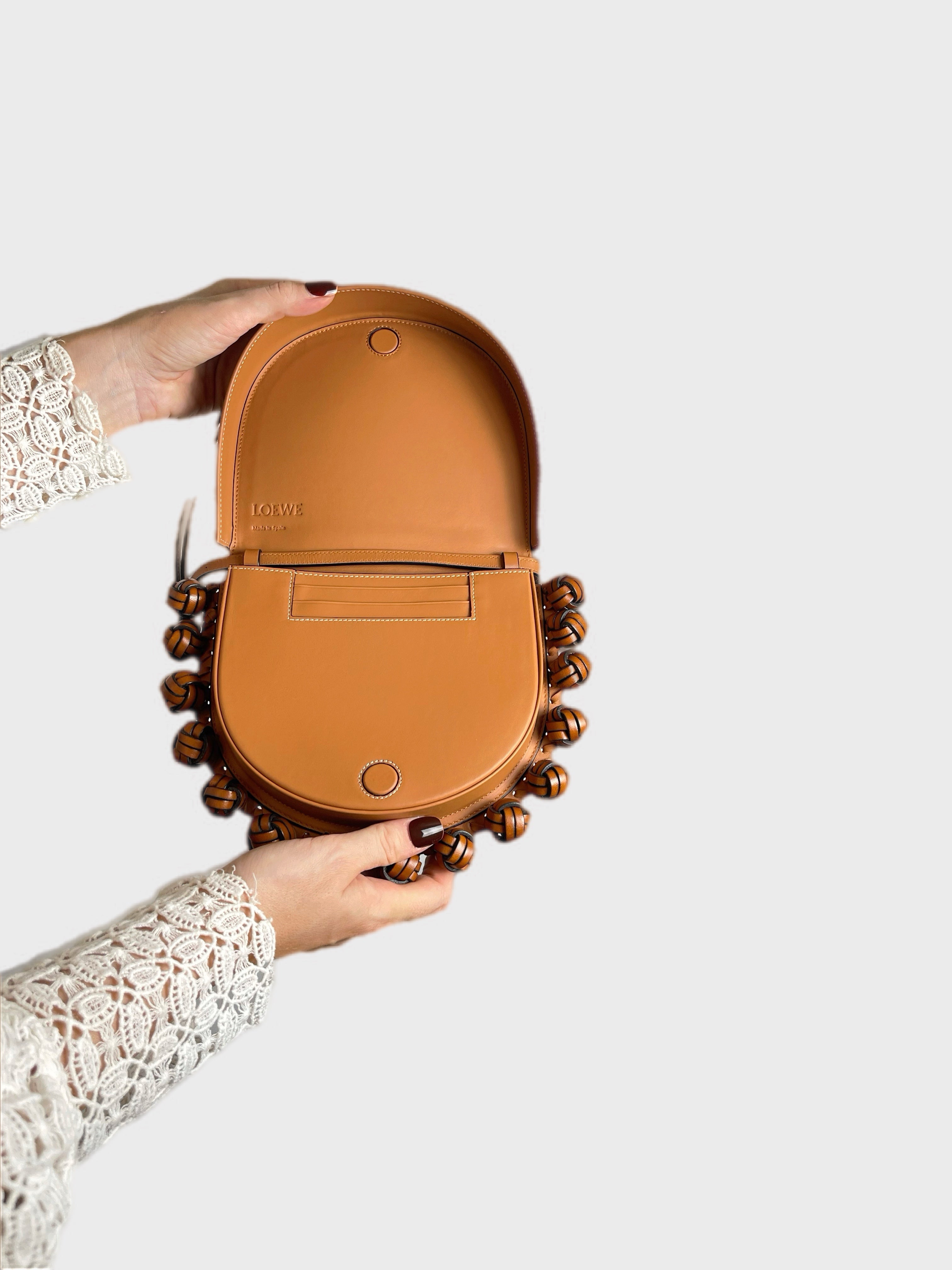 LOEWE BROWN KNOT BOHO CROSSBODY BAG