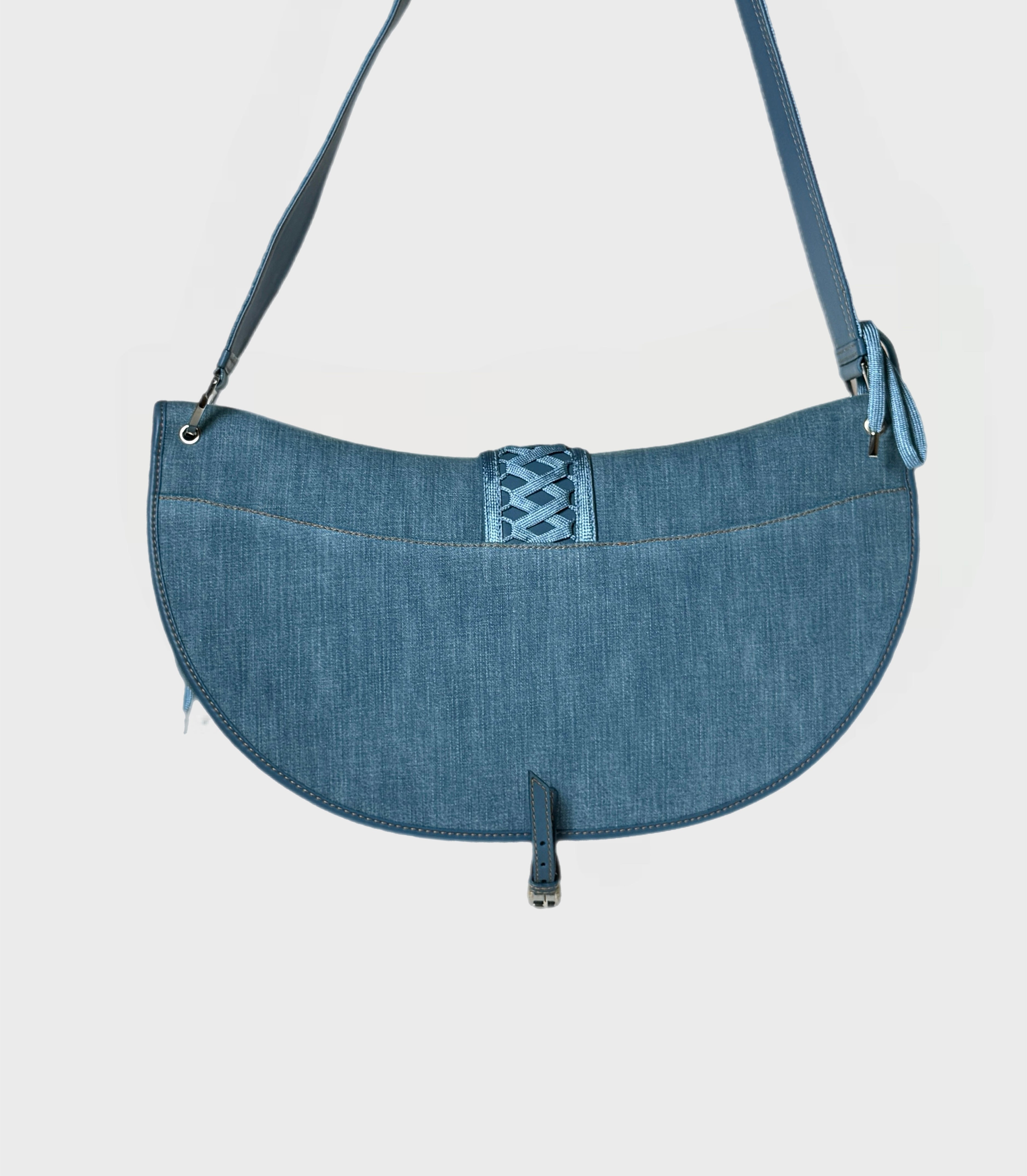 DIOR RARE DENIM SADDLE BAG LACE IT UP