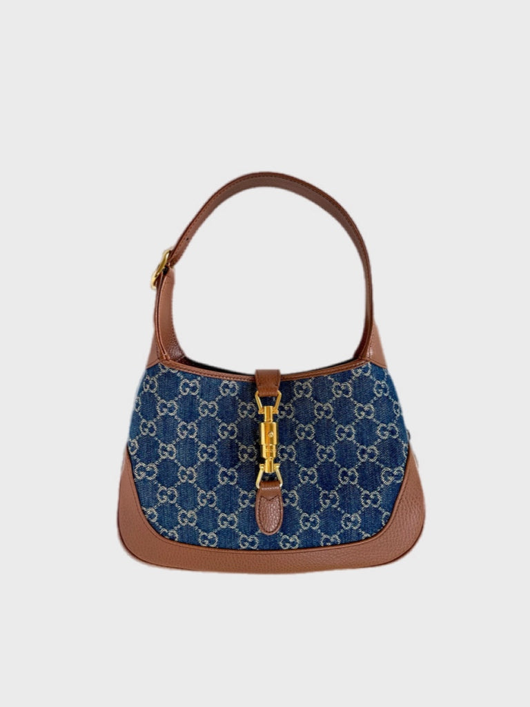 NEW GUCCI DENIM SMALL JACKIE 1951 HOBO MONOGRAM Y2K