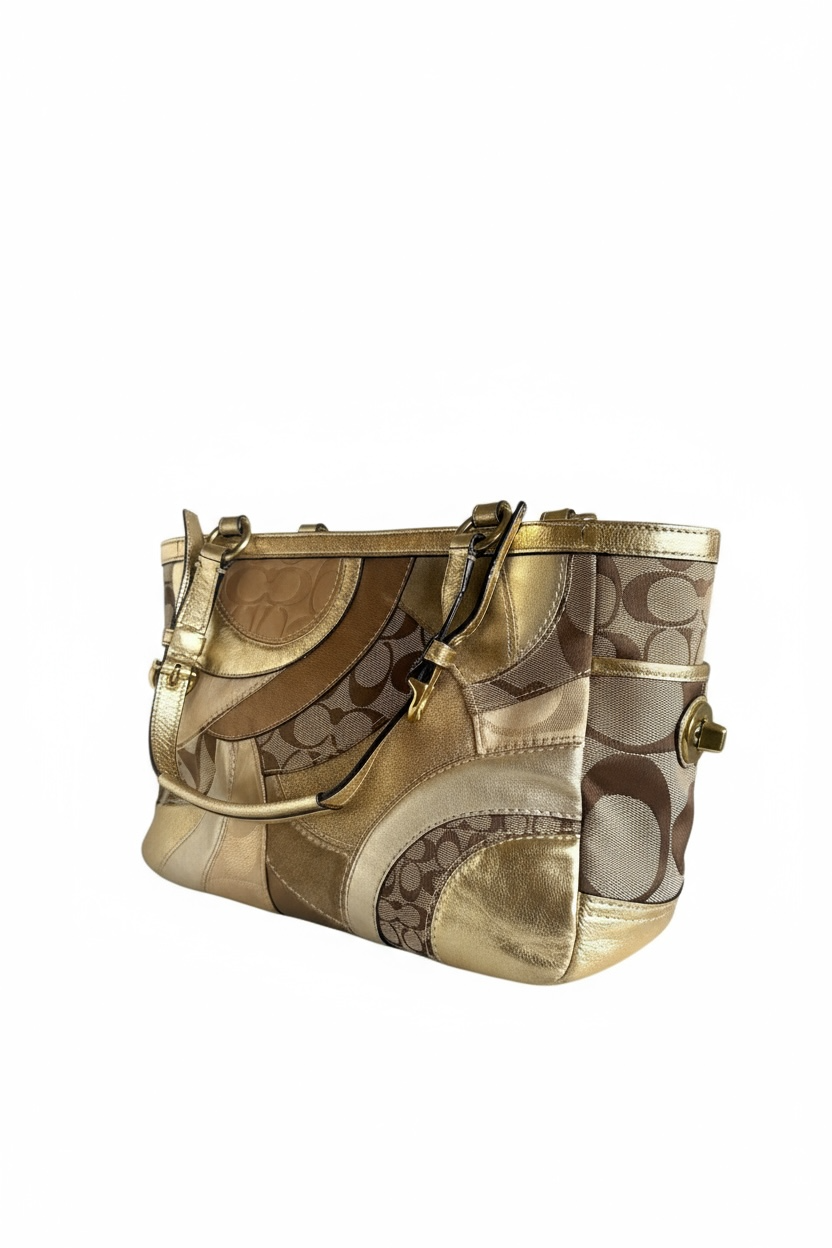 VINTAGE COACH Y2K 2000s GOLD BAG