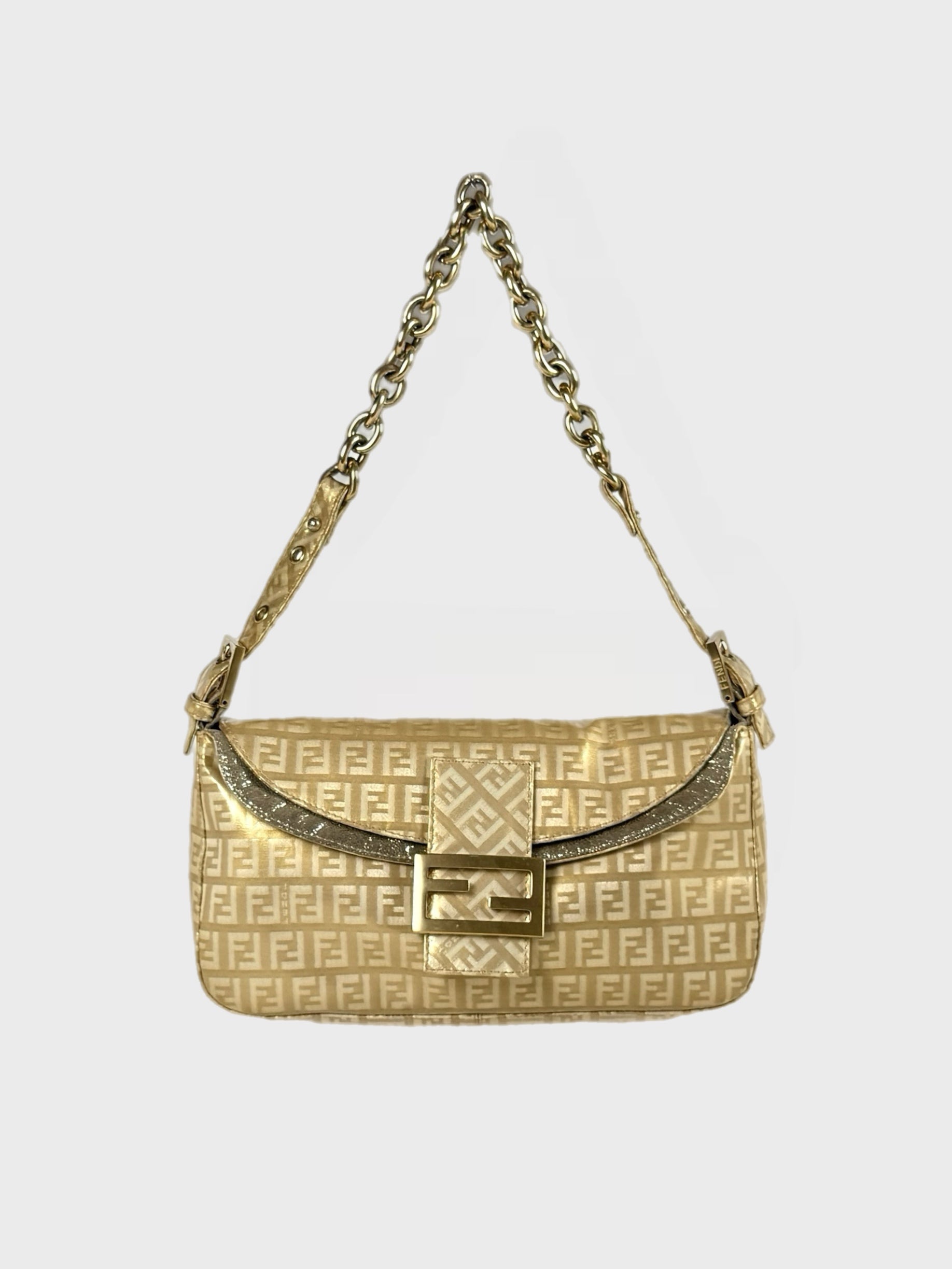 FENDI VINTAGE BAGUETTE GOLD BEIGE