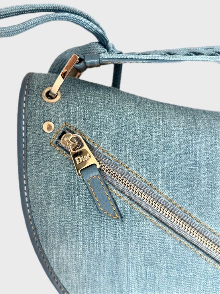 DIOR RARE DENIM SADDLE BAG LACE IT UP