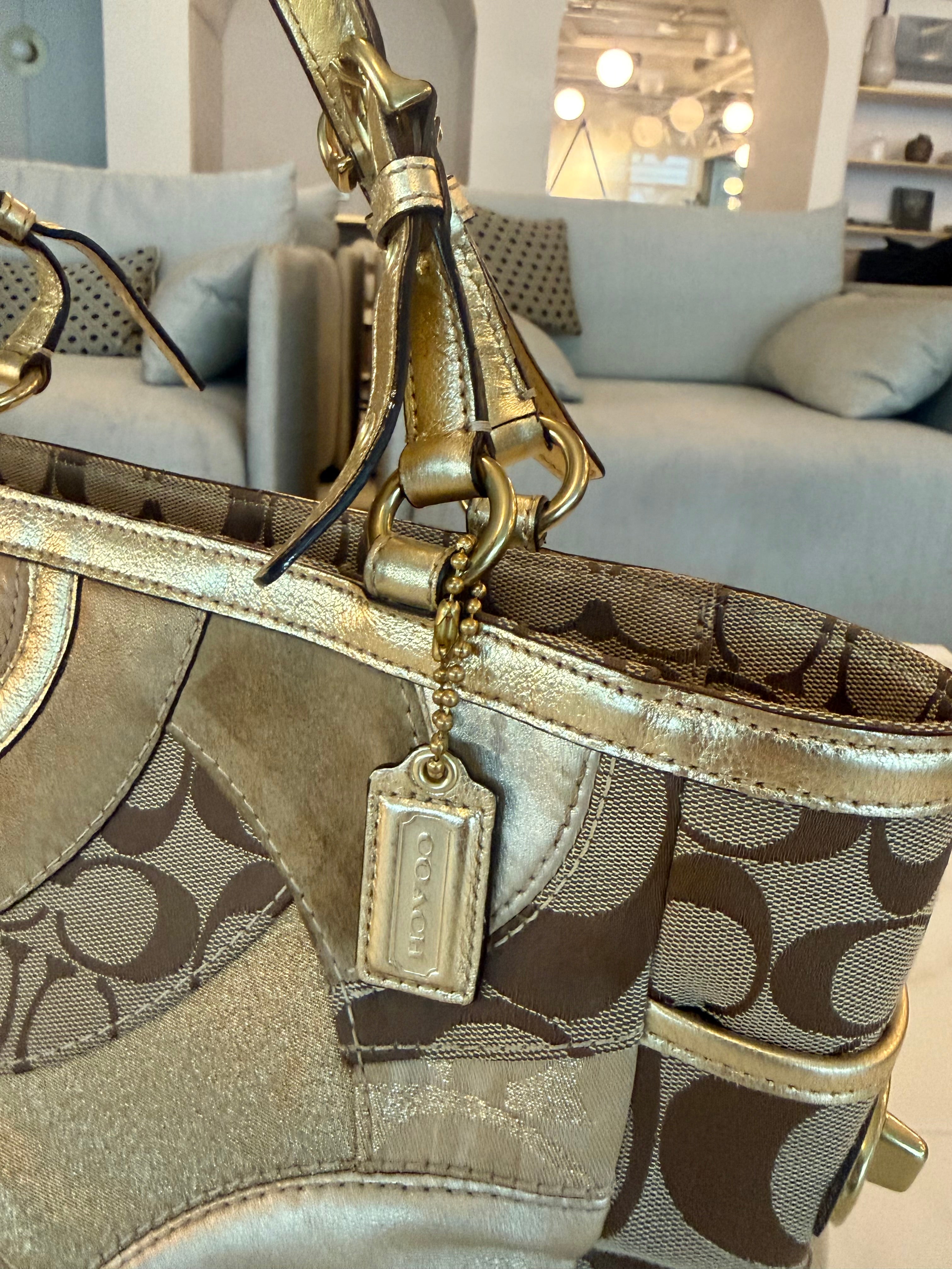 VINTAGE COACH Y2K 2000s GOLD BAG