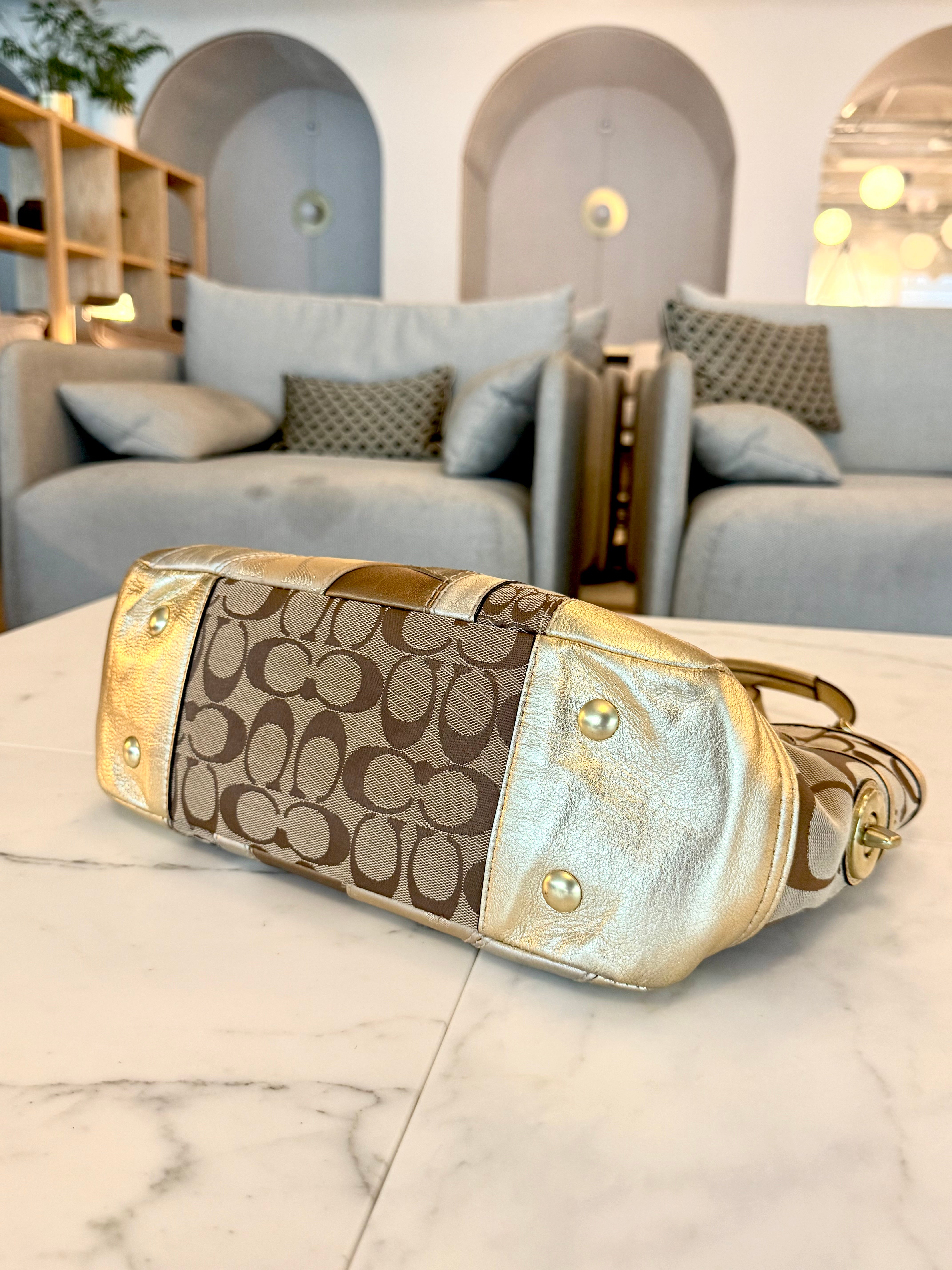 VINTAGE COACH Y2K 2000s GOLD BAG