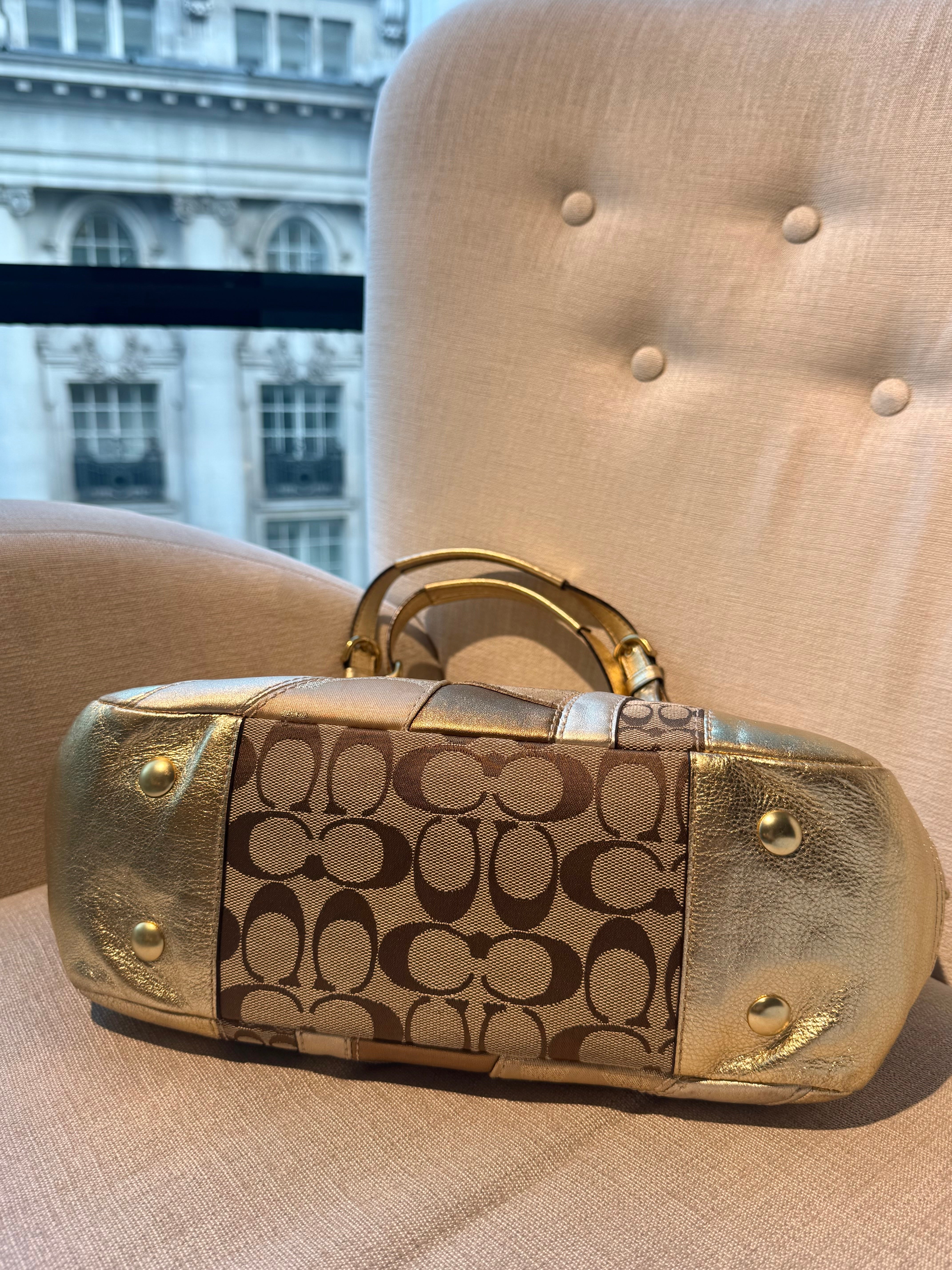 VINTAGE COACH Y2K 2000s GOLD BAG