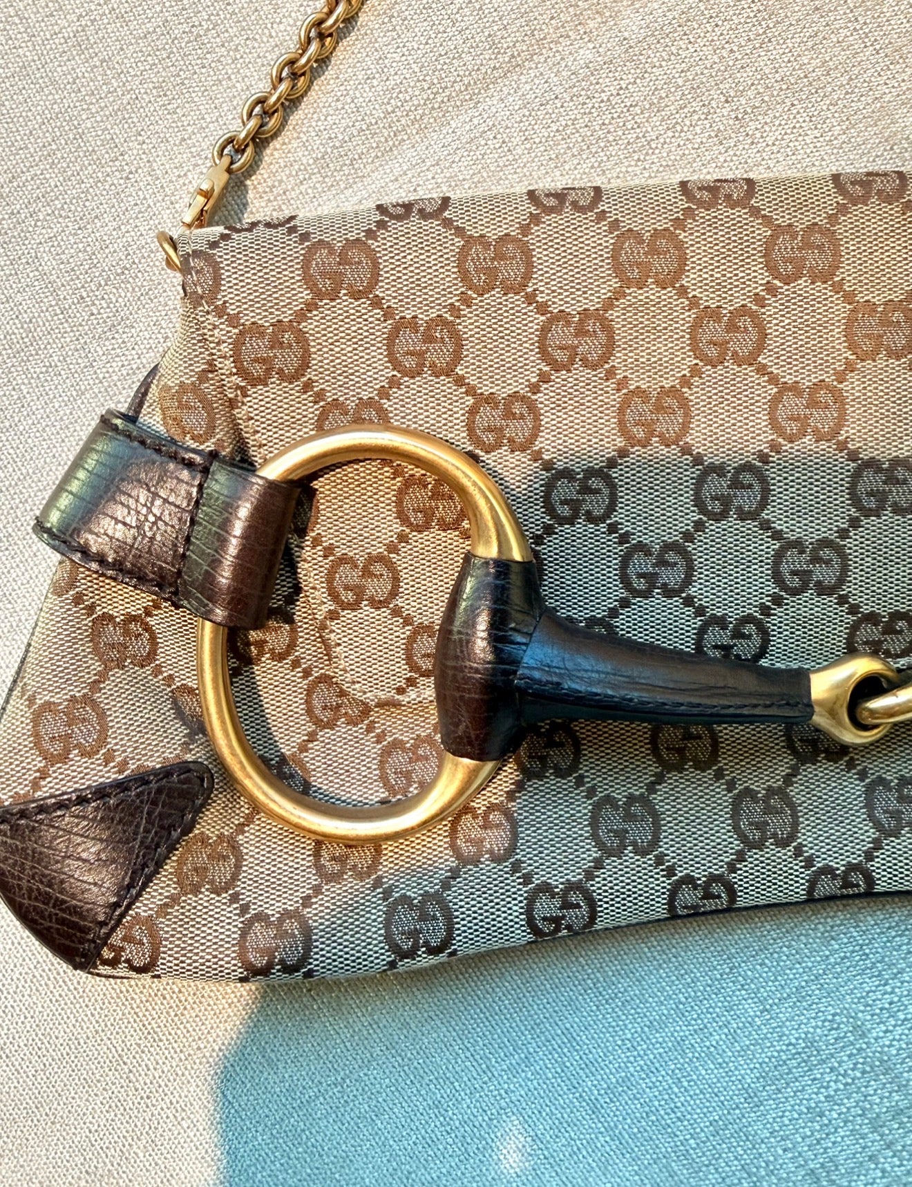 VINTAGE GUCCI HORSEBIT MONOGRAM GG Y2K CLUTCH